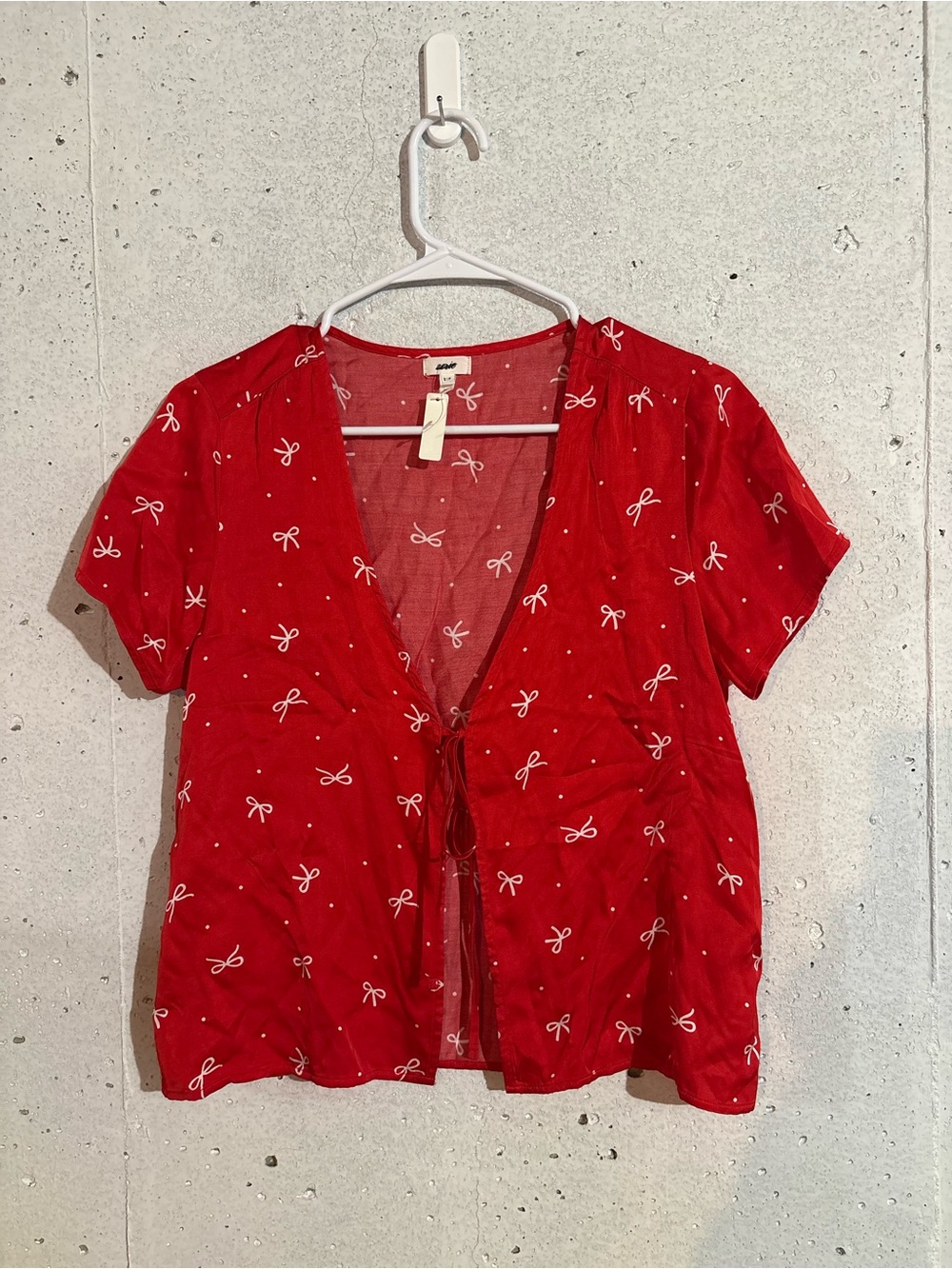 Aerie Tie Front Bow Sleep Shirt | Size: Small